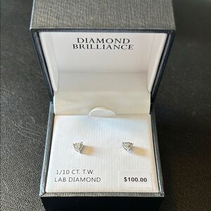 1/10 Carat T.W. Lab-Created Diamond Heart Miracle Stud Earrings